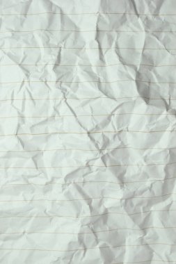 Buruşmuş çizgi kağıt dokusu arka planı, boş sayfa defteri