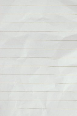 Buruşmuş çizgi kağıt dokusu arka planı, boş sayfa defteri