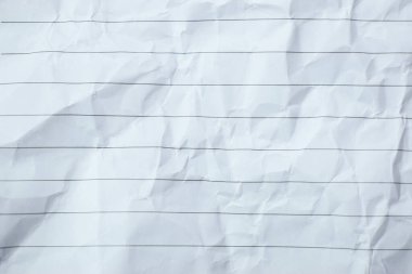 Buruşmuş çizgi kağıt dokusu arka planı, boş sayfa defteri