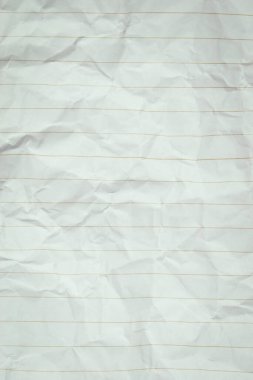 Buruşmuş çizgi kağıt dokusu arka planı, boş sayfa defteri