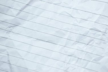 Buruşmuş çizgi kağıt dokusu arka planı, boş sayfa defteri