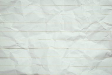 Buruşmuş çizgi kağıt dokusu arka planı, boş sayfa defteri