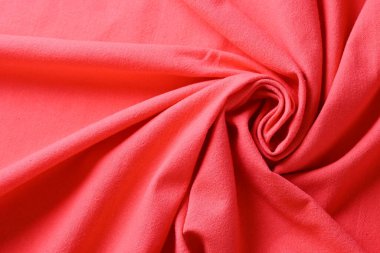 Kumaş kumaşın kırmızı dokusu, moda bezi tasarımı için soyut görüntü