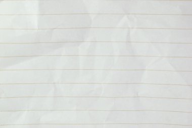 Buruşmuş çizgi kağıt dokusu arka planı, boş sayfa defteri