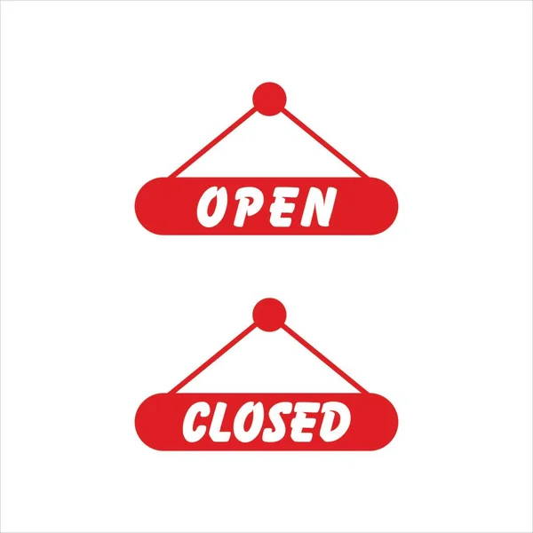Realistic Red Sign Sorry Closed Welcome Open Shadow — Stock Vector