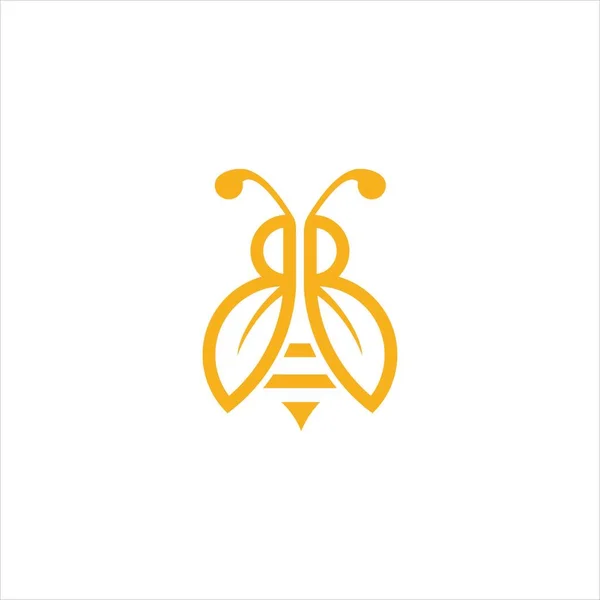 Liść Logo Pszczoła Nowoczesny Design — Wektor stockowy