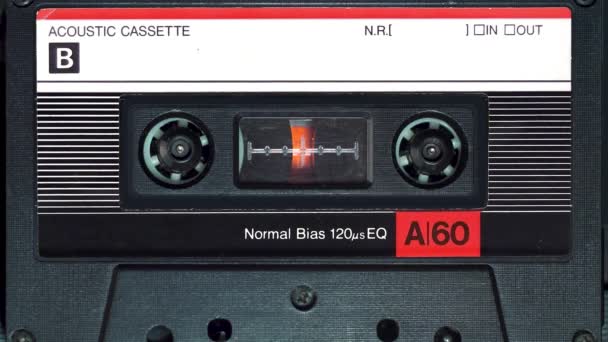 Vintage Audio Κασέτα Παίζει Ταινία Κατάστρωμα — Αρχείο Βίντεο