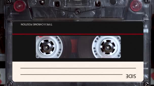 Vintage Audio Cassette Speelt Cassette Deck — Stockvideo