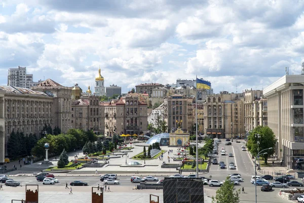 Vista Plaza Independencia Catedral Santa Sofía Kiev — Foto de Stock