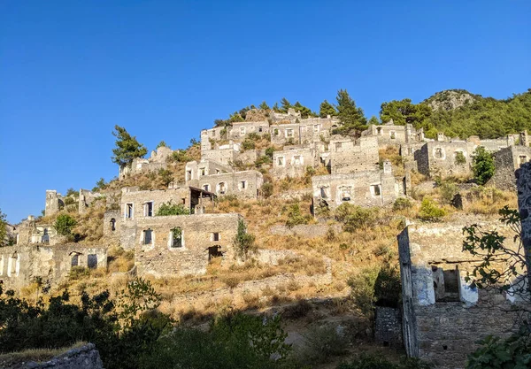 Kayakoy Porzucił Grecką Wioskę Fethiye Turcja Miasto Duchów — Zdjęcie stockowe
