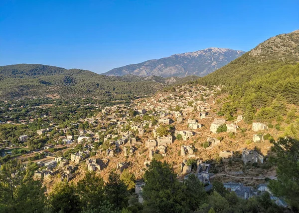 Kayakoy Yunan Köyü Fethiye Türkiye Terk Etti — Stok fotoğraf