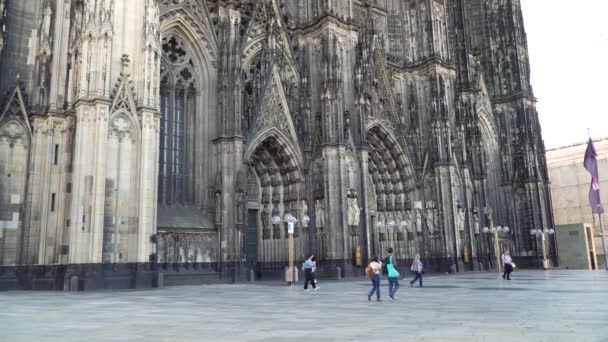 Mouvement Piétonnier Sur Place Près Cathédrale Cologne — Video