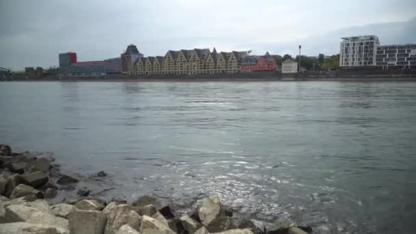Der Fluss Des Rheins Köln — Stockvideo