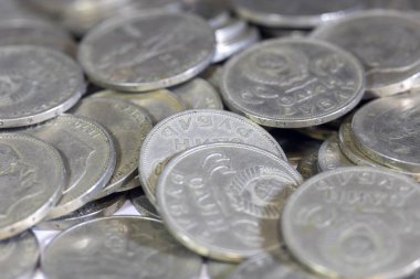 SSCB rublesinin farklı hatıra paralarının yakın çekimleri