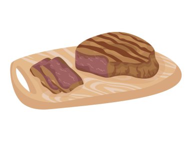 Arjantin asado tahtada, geleneksel et yemeği vektör illüstrasyonu