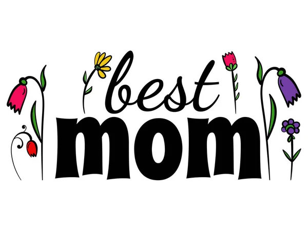Beste Mutter Horizontal Muttertag Karte Design Vektor Illustration — Stockvektor