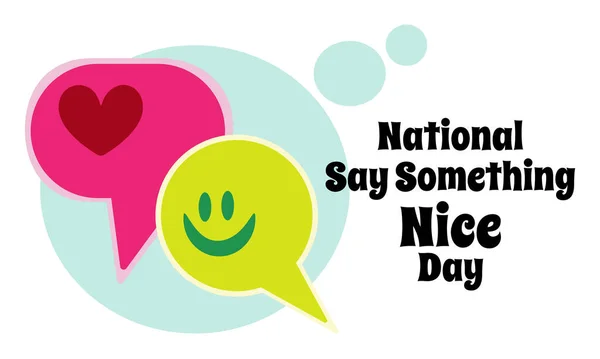 National Say Something Nice Day Idea Poster Banner Flyer Postcard Stock Vektory