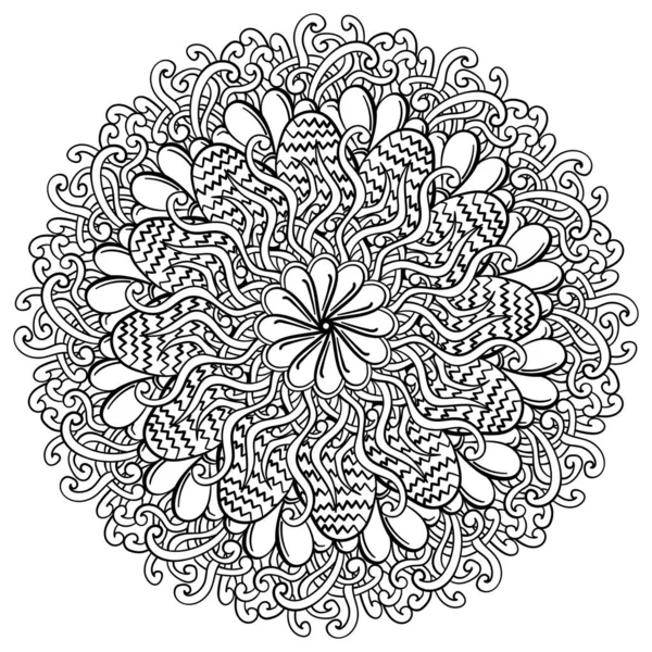 Décrivez Mandala Avec Des Œufs Dans Herbe Les Fleurs Page — Image vectorielle