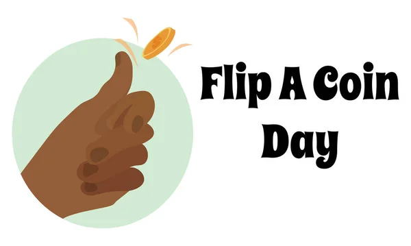 Flip Coin Day Idea Postrea Banner Flyer Postcard Holiday Date Vektorová Grafika