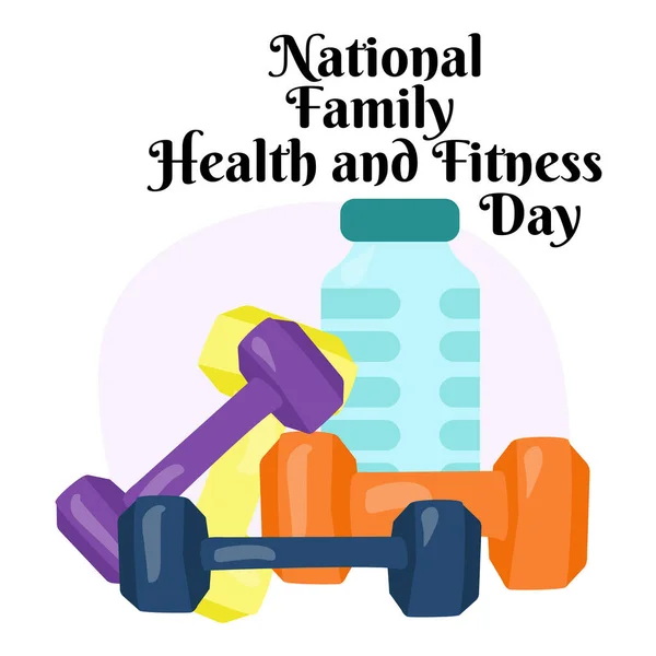 National Family Health Fitness Day Banner Poster Design Sport Teed Стокова Ілюстрація