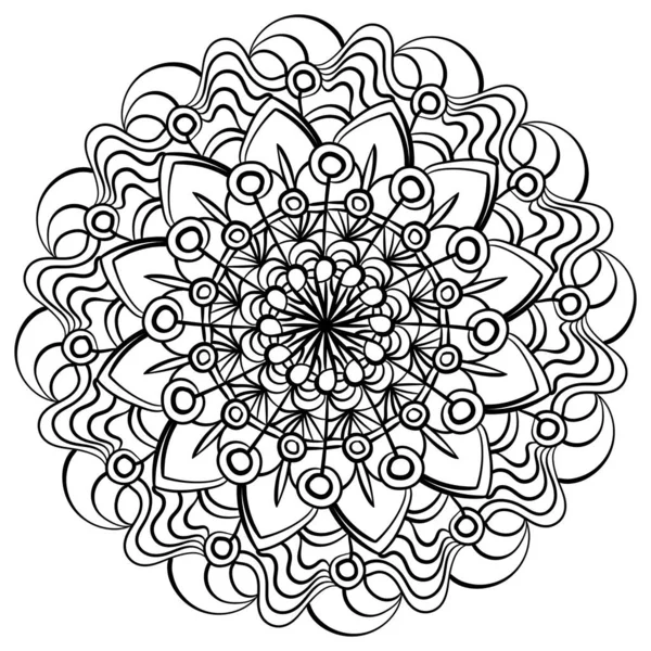 Meditatives Mandala Mit Kreisen Und Linien Umreißendes Ausmalbild Für Aktivität lizenzfreie Stockvektoren