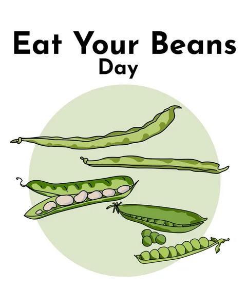Eat Your Beans Day Идея Вертикального Плаката Баннера Листовки Популярном — стоковый вектор