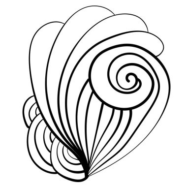 Soyut deniz kabuğu, meditasyon sayfası çizimi