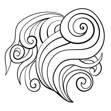 Spiral soyut renklendirme sayfası, etkinlik vektörü illüstrasyonunun ana hatları