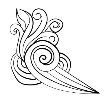 Soyut kıvrımlı meditasyon deseni, yaratıcı renklendirme sayfası illüstrasyonu