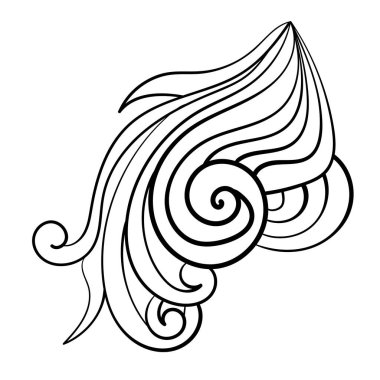 Yaratıcılık için kıvrımlı karalama, spiral vektör illüstrasyonlu zen renk sayfası