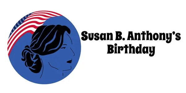 Susan Anthonys Geburtstag Horizontale Fahne Oder Plakatvektorillustration Für Ein Wichtiges Stockvektor