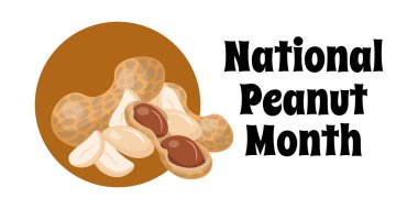 Ulusal Fıstık Ayı, basit yatay gıda ürün posteri veya bayrak tasarım vektör çizimi