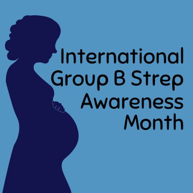 Uluslararası Grup B Strep Farkındalık Ayı, bir tıbbi tema vektör ilüstrasyonunda basit kare pankart veya poster