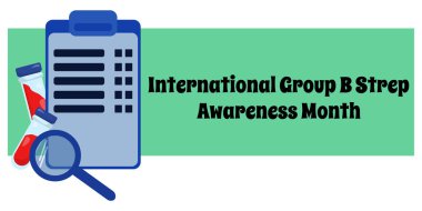 International Group B Strep Awareness Month, Simple horizontal banner on the theme of medicine and health vector illustration clipart