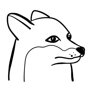 Bir tilki portresi, logo ya da tasarım için yırtıcı bir hayvan.