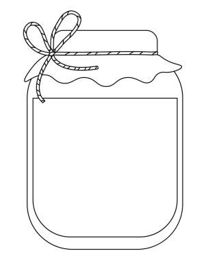 Etiketsiz reçel kavanozu, çocuk etkinliği için basit renklendirme sayfası