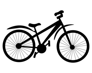Bisiklet silueti, spor veya seyahat için simge kişisel ulaşım