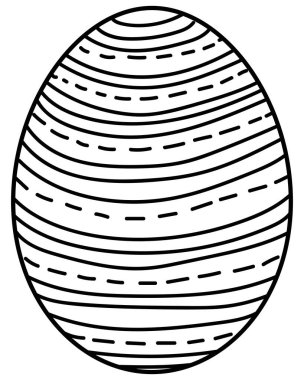 Yatay çizgili ve çizgili Paskalya yumurtası, tatil etkinliği için yaratıcı renklendirme sayfası