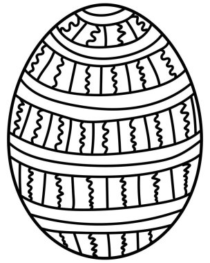 Fantezi karalama desenli Paskalya yumurtası, tatil aktiviteleri için yaratıcı boyama sayfası