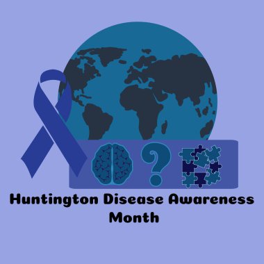 Huntington Hastalık Bilinci Ayı, sade poster, afiş, kart, kartpostal veya sağlık hakkındaki illüstrasyon fikri