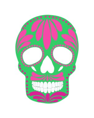 Geleneksel Meksika tatil tasarımının sembolü olan girdap desenli Ölü Festivali Kafatası Günü