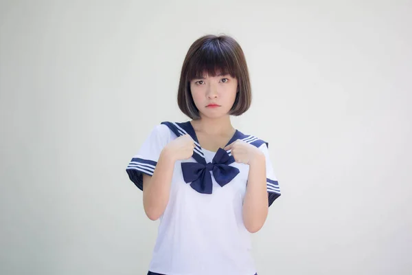 Japán Tini Gyönyörű Lány Diák Vagyok — Stock Fotó