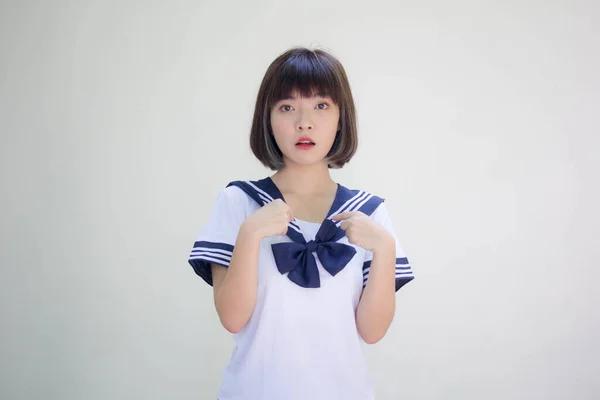 Japán Tini Gyönyörű Lány Diák Vagyok — Stock Fotó