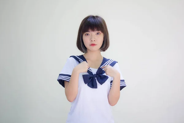 Γιαπωνέζα Έφηβη Όμορφη Κοπέλα Στο Σχολείο — Φωτογραφία Αρχείου