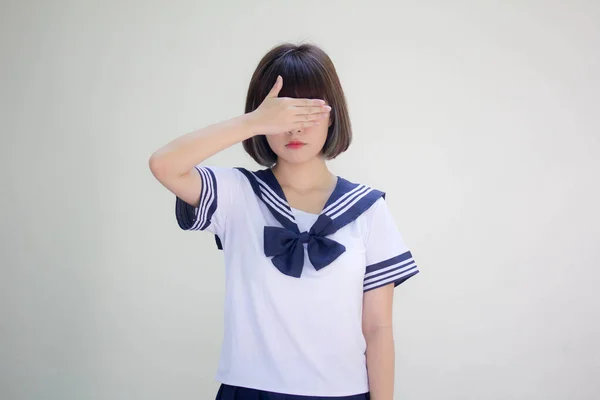 日本十多岁的漂亮女生在学生中不要看 — 图库照片