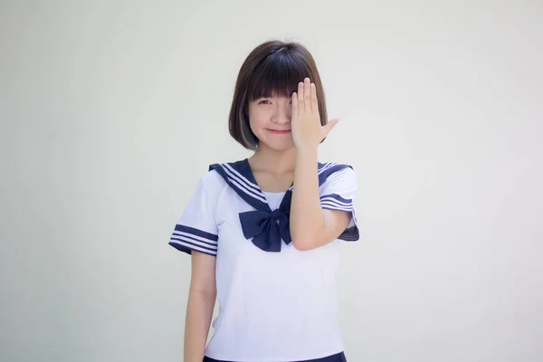 Japans Tiener Mooi Meisje Student Kijk Niet — Stockfoto