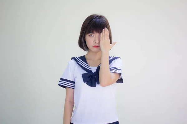 Japonés Adolescente Hermosa Chica Estudiante Don Look — Foto de Stock