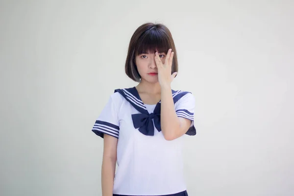 Japán Tini Gyönyörű Lány Diák Nézd — Stock Fotó