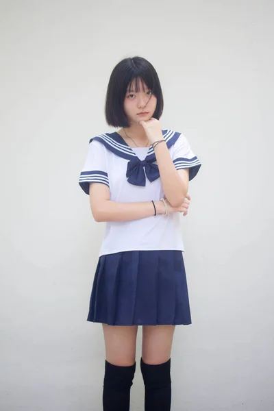 Японський Підліток Красива Дівчина Студентській Думці — стокове фото