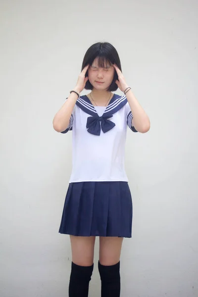 Японський Підліток Красива Дівчина Студентській Думці — стокове фото